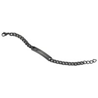 Schwarzes Identband aus Edelstahl, 16+2cm