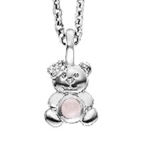 Herzengel Kette Teddy Silber mit Rosenquarz HEN-TEDDY-RQ