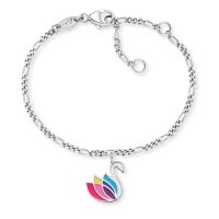 Herzengel Kinder-Armband Schwan Silber mit Emaille HEB-SWAN