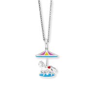 Herzengel Kinder-Kette mit Anhänger Karussell Silber...