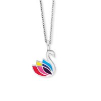 Herzengel Kinder-Kette mit Anhänger Schwan Silber...