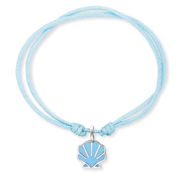 Herzengel Textil-Armband mit Muschel aus Silber