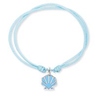 Herzengel Textil-Armband mit Muschel aus Silber