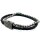 Armband Doppelreihig Leder Edelstahl Gunmetal Grau, 21cm
