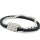 Armband Doppelreihig Leder Edelstahl, 21cm ST-00341B