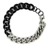Edelstahl Armband in Schwarz, 21+2cm ST-00377B