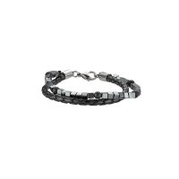 Edelstahl Armband mit Onyx und Hämatit, Länge...