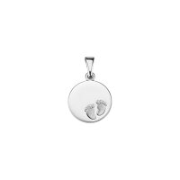 Gravurplatte 925 Silber Ø12mm/Babyfüße...