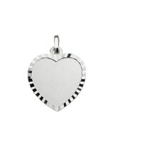 Gravurplatte aus 925 Sterling Silber rhodiniert Herz...