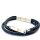 Individuelles Lederarmband mit gravierbarer Edelstahl-Platte ST-00261B