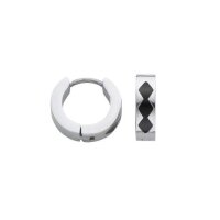 Scharniercreolen Emaille schwarz Stahl/Ø14x4mm...