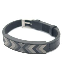 Schwarzes Edelstahl Lederarmband 00388B