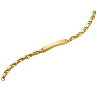 Vergoldetes Edelstahl Identband, 21cm, gebürstet