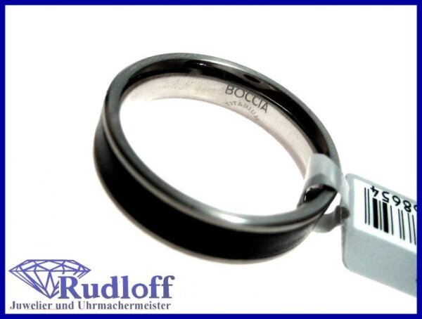 BOCCIA Titanring mit Leder 0123-0564, Größe 64