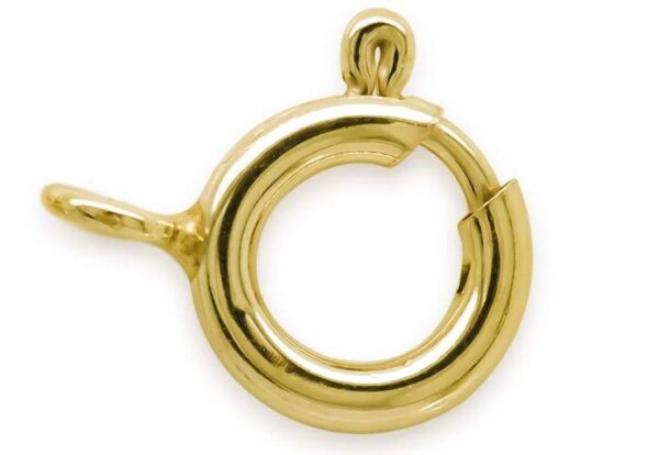Verschluss für Ketten und Armbänder Federring ohne Bund 333 Gelbgold Ø 5 - 10 mm