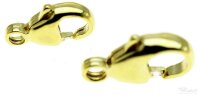 Schmuck Karabiner bauchige Ausführung vergoldet 11 mm