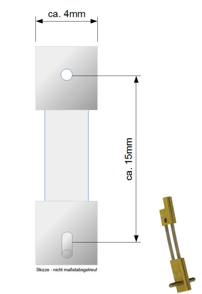 Pendelfeder für Pendulen, Großuhr, Regulator 15mm Stiftabstand 410430