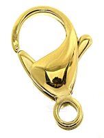 Schmuck Karabiner gewölbte Form Edelstahl vergoldet...