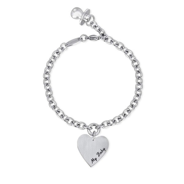 Armband „My Baby“ mit Herz-Gravurplatte und Schnuller 231840