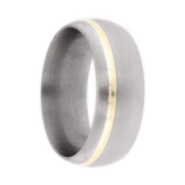 Ring aus Titan mit Goldeinlage PTS064
