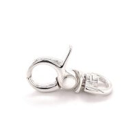 Schmuckkarabiner mit Wirbel 925/- Silber 28mm