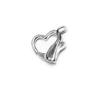 Schmuck-Karabiner Verschluss Herzform 925/- Silber 15mm