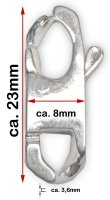 Karabiner für Flachpanzer massiv 925 Sterling Silber...