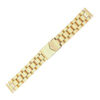 Uhrenarmband Edelstahl vergoldet massiv 22mm