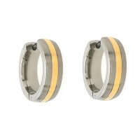 Ohringe Scharnier-Creolen aus Titan bicolor Ø12mm...