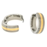 Ohringe Scharnier-Creolen aus Titan bicolor Ø12mm...
