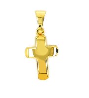Kettenanhänger Kreuz  9 x 14mm aus 8kt / 333 Gelbgold