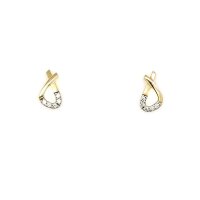 Ohrstecker aus echt 8 Karat (333) Gelbgold mit Zirkonia...