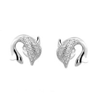 Ohrstecker Delfin aus 925 Sterling Silber mit Zirkonia