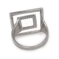 Avantgardistischer Damenring aus 925er Sterling Silber mit Zirkonia-Akzente