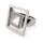 Avantgardistischer Damenring aus 925er Sterling Silber mit Zirkonia-Akzente