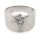 Breiter Damenring aus 925er Sterling Silber Strukturiert mit Zirkonia