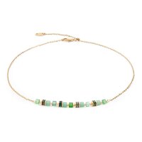 Coeur de Lion Collier Mini Cubes & Chain Gold-Grün