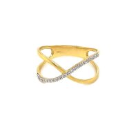Damenring aus 8 Karat (333) Gelbgold mit Zirkonia