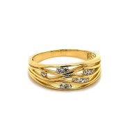 Damenring aus 8 Karat (333) Gelbgold mit Zirkonia, Weite 66