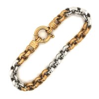 Erbsarmband aus 14 Karat (585) Bicolor Gold, 19cm