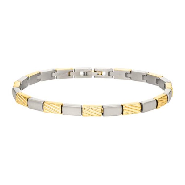 Boccia Titan-Armband, teilpoliert & teil-goldplattiert – ca. 21 cm