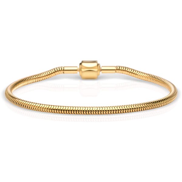 BERING Damen-Armband Schlange vergoldet für Charms Edelstahl 615-20-X