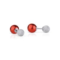 BERING Ohrstecker 925 Silber Perle rot 703-194-05