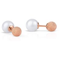 BERING Ohrstecker 925 Silber rosé Keramik-Perle...