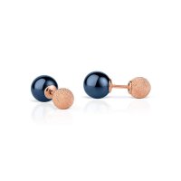 BERING Ohrstecker 925 Silber rosé Keramik-Perle...
