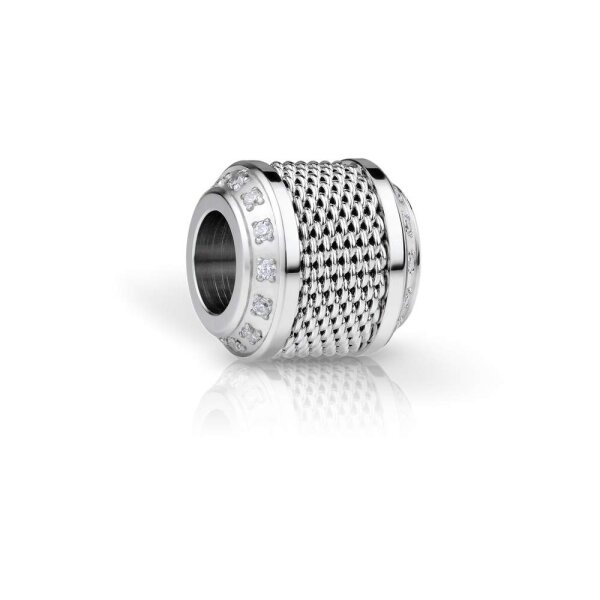 BERING Damen-Charm Anhänger Eternity-2 Arctic Symphony Edelstahl Mesh Zirkonia