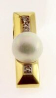 Ketten Anhänger echt Gold 585 Perle / Brillianten...