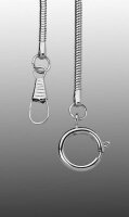 Taschenuhrkette mit Karabiner u.Federring verchromt 902411