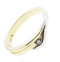 Damen Ring echt Gold 375 bicolor mit Zirkoniabesatz...