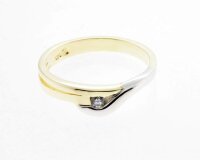 Damen Ring echt Gold 375 bicolor mit Zirkoniabesatz...